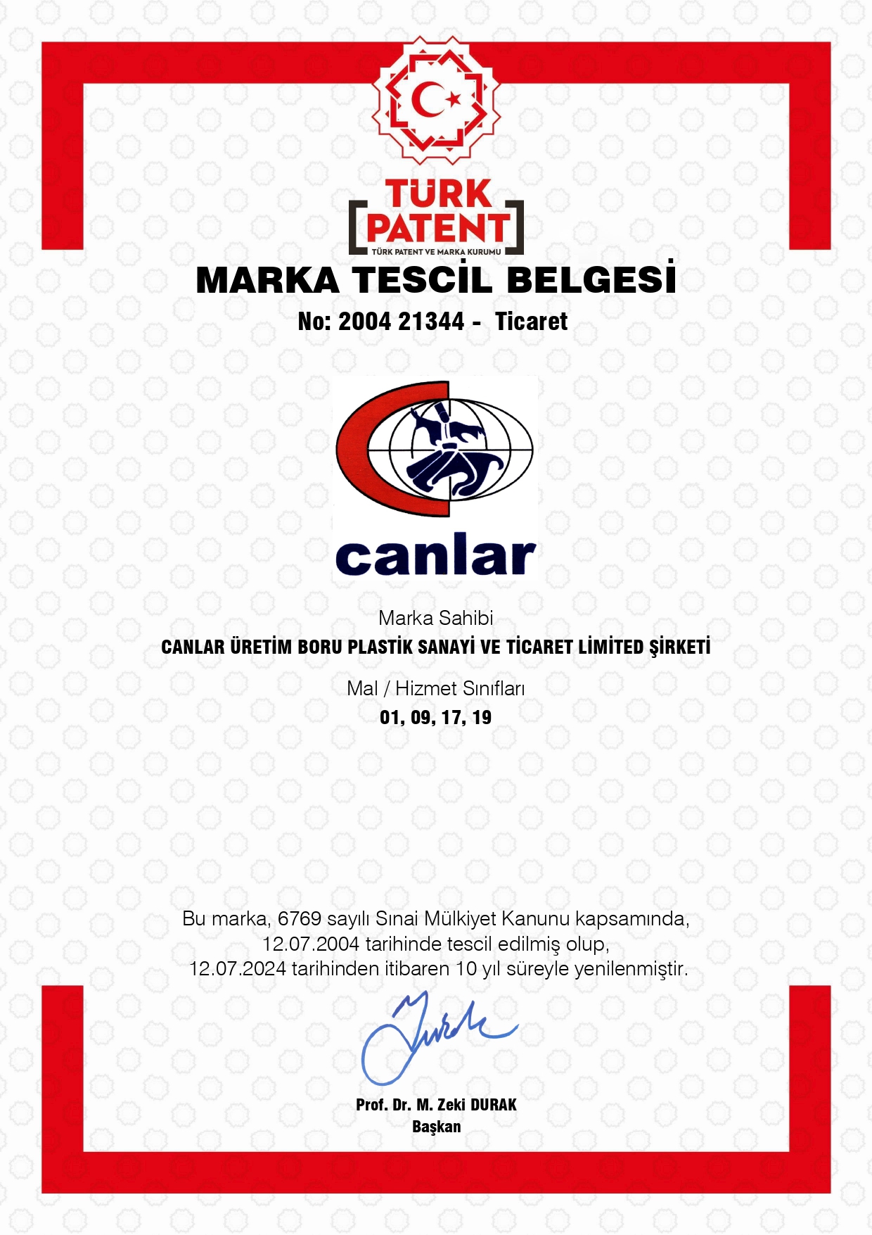 Marka Tescil Belgesi